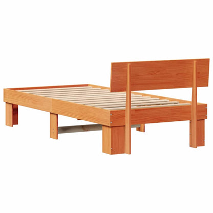 Struttura del letto con testiera Cera marrone 75 x 190 cm