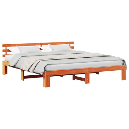 Struttura del letto Marrone 200 x 200 cm Legno massello di pino