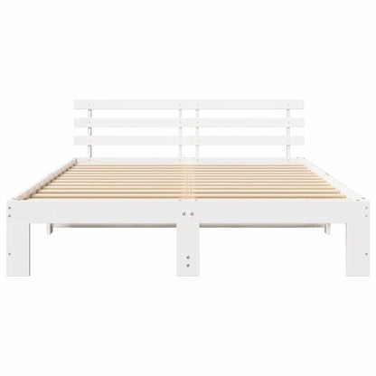 Struttura del letto Bianco 160 x 200 cm Pino massello