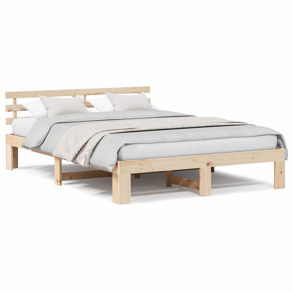 Struttura del letto Marrone 150 x 200 cm Legno massello di pino
