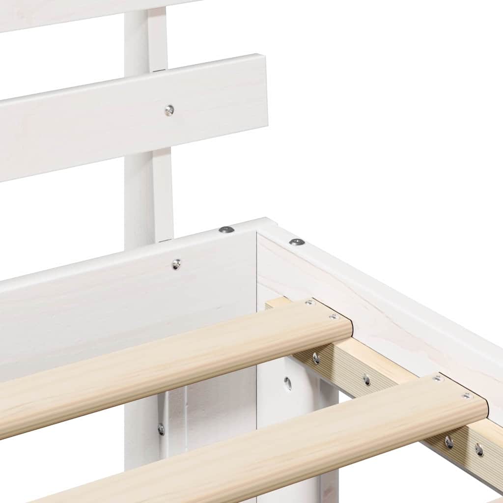 Struttura del letto Bianco 150 x 200 cm Pino massello | homemem39