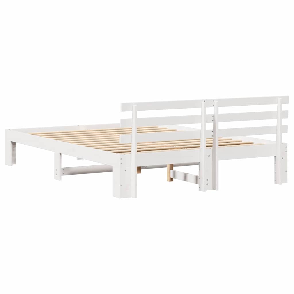 Struttura del letto Bianco 150 x 200 cm Pino massello | homemem39