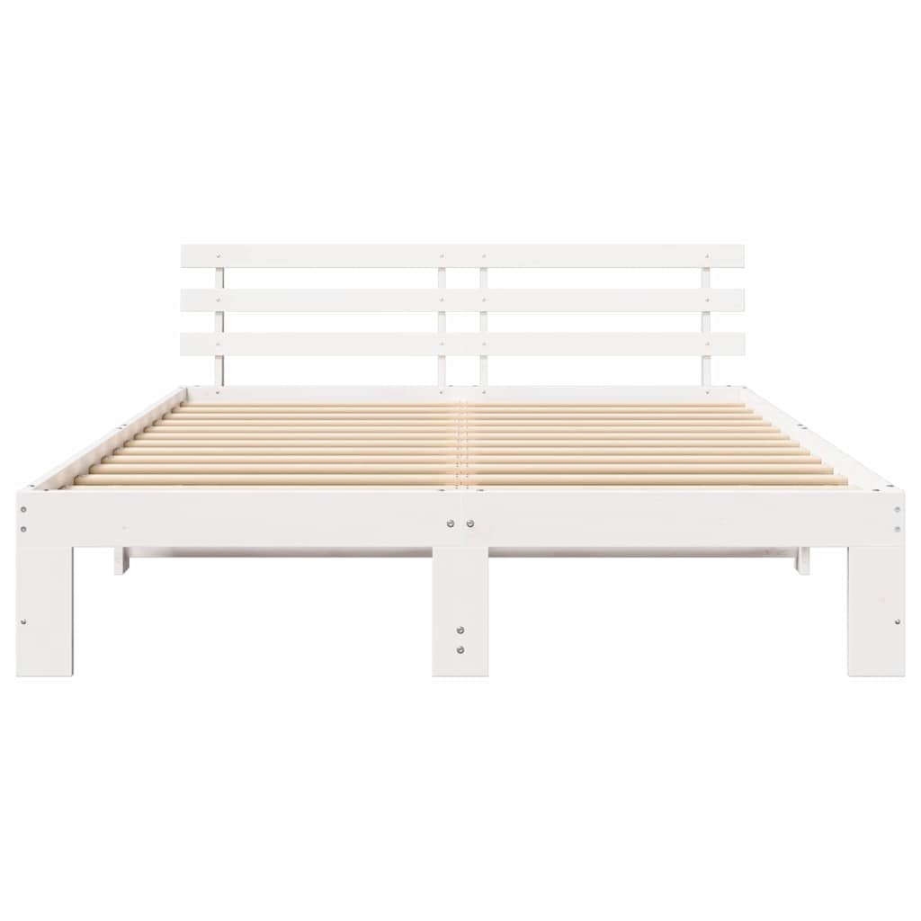 Struttura del letto Bianco 150 x 200 cm Pino massello | homemem39