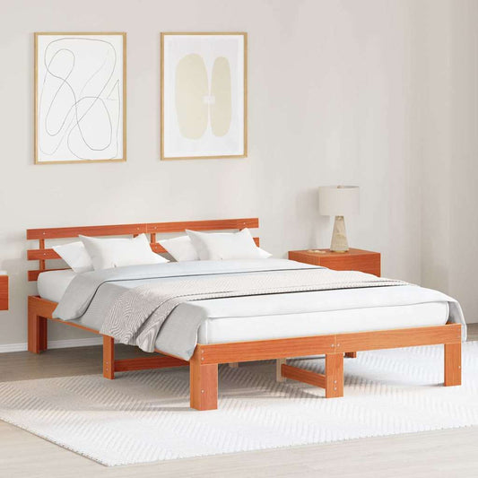 Struttura del letto Marrone cerato 150 x 200 cm Pino massello | homemem39