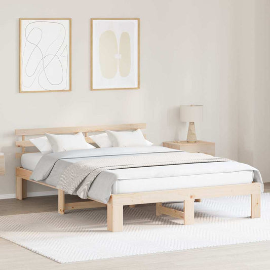 Struttura del letto Marrone 140 x 200 cm Legno massello di pino
