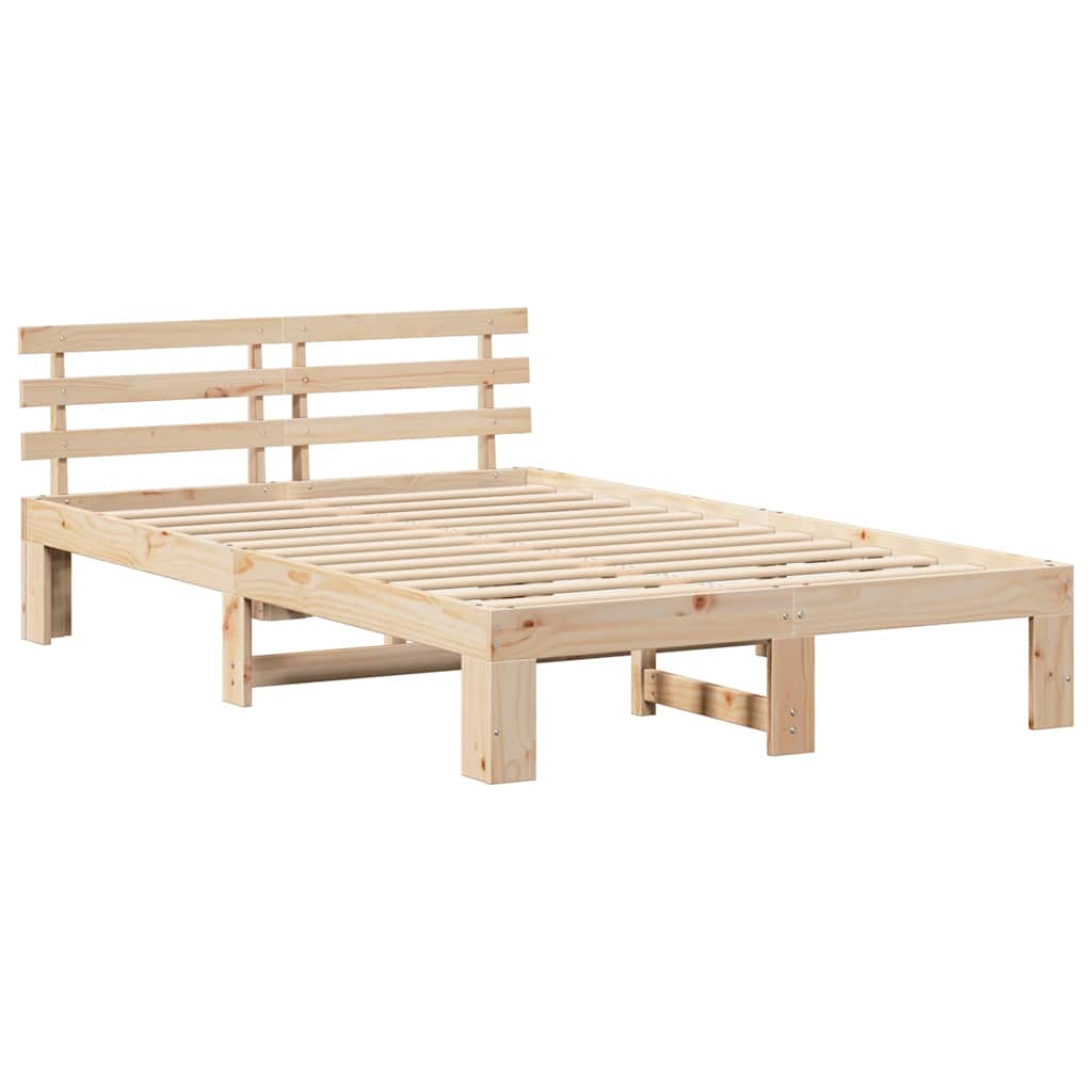 Struttura del letto Crema 140 x 190 cm Legno massello di pino