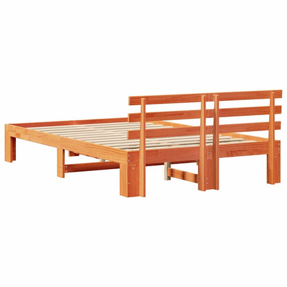 Struttura del letto Marrone cerato 140 x 190 cm Pino massello | homemem39