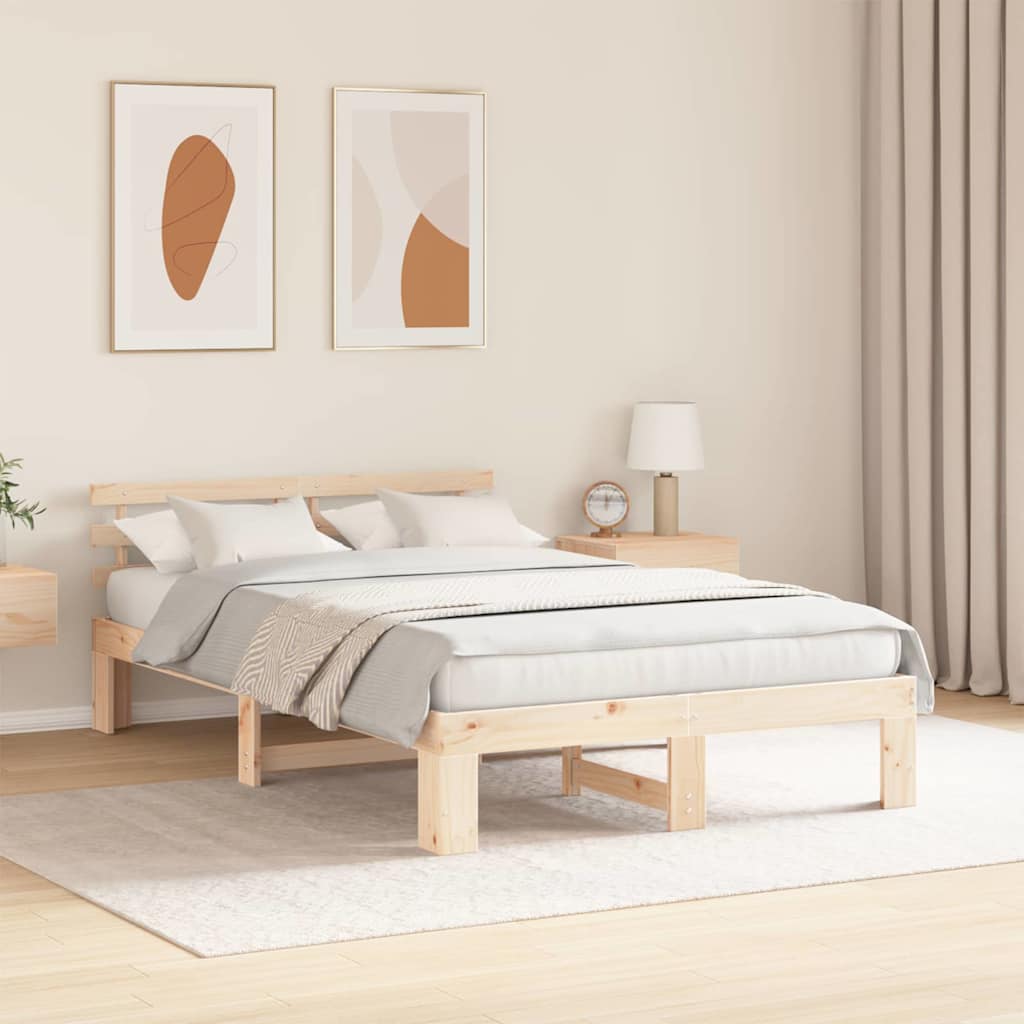 Struttura del letto Naturale 135 x 190 cm Pino massello | homemem39