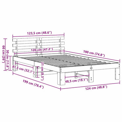 Struttura del letto Marrone cerato 120 x 190 cm Pino massello