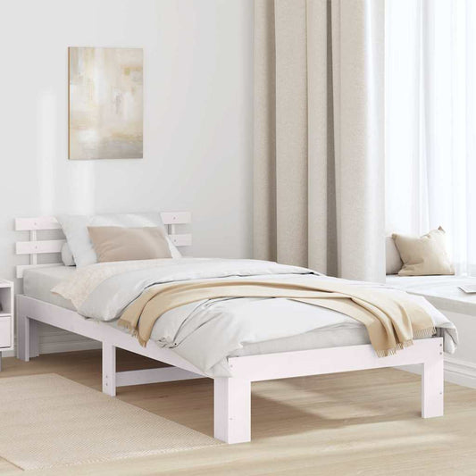Struttura del letto Bianco 100 x 200 cm Legno massello di pino