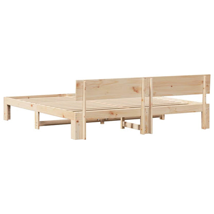Struttura del letto Marrone 200 x 200 cm Legno massello di pino