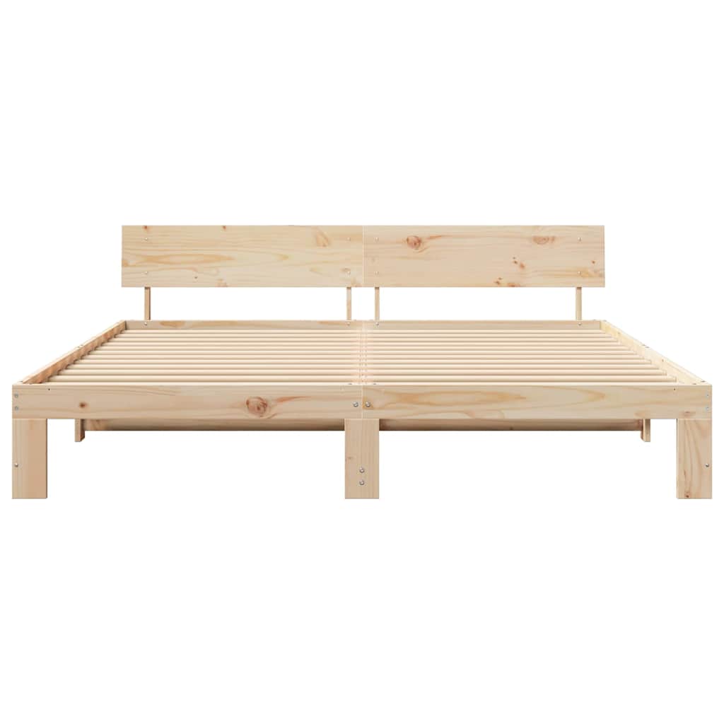 Struttura del letto Marrone 200 x 200 cm Legno massello di pino