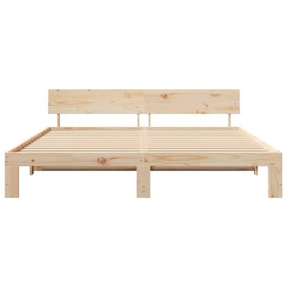Struttura del letto Marrone 200 x 200 cm Legno massello di pino