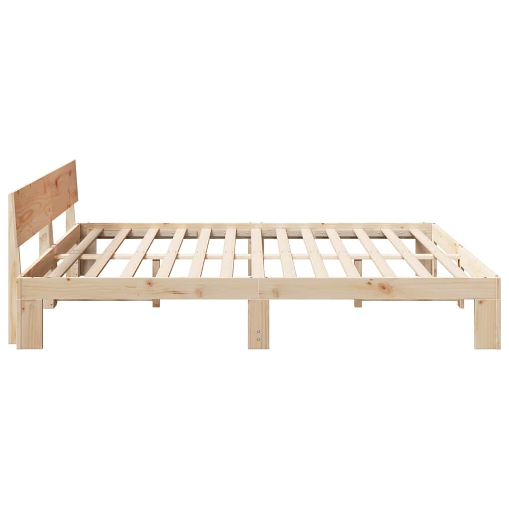 Struttura del letto Marrone 200 x 200 cm Legno massello di pino