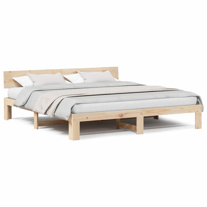 Struttura del letto Marrone 200 x 200 cm Legno massello di pino