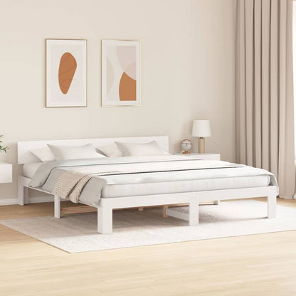 Struttura del letto Bianco 200 x 200 cm Pino massello | homemem39