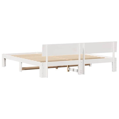Struttura del letto Bianco 200 x 200 cm Pino massello | homemem39