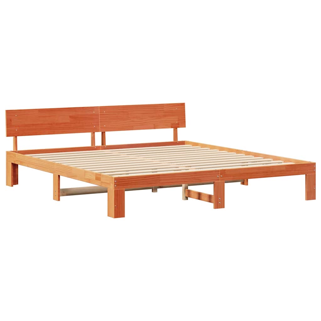 Struttura del letto Marrone cerato 200 x 200 cm Pino massello | homemem39