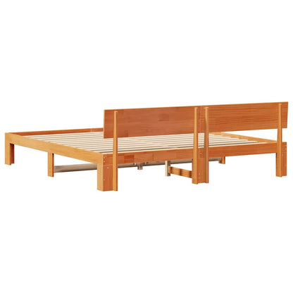 Struttura del letto Marrone cerato 200 x 200 cm Pino massello | homemem39