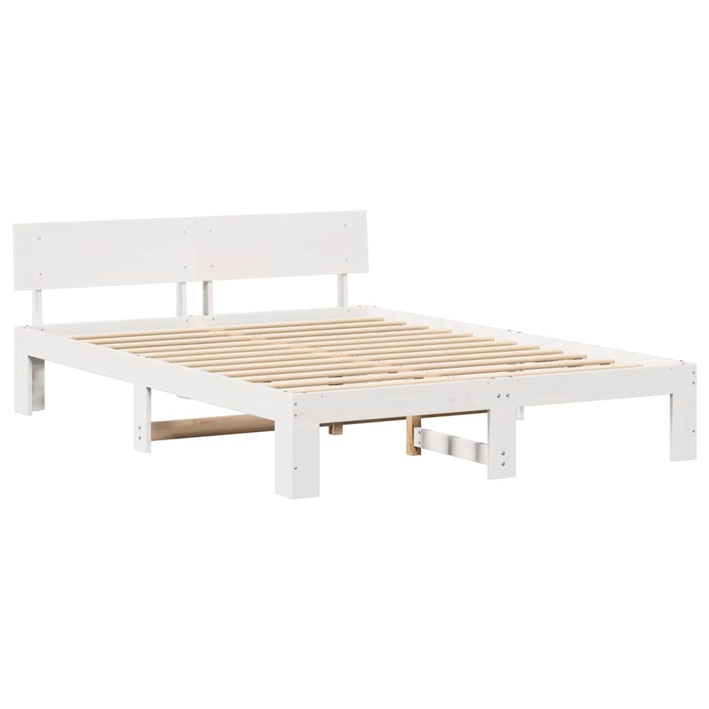 Struttura del letto Bianco 160 x 200 cm Pino massello | homemem39
