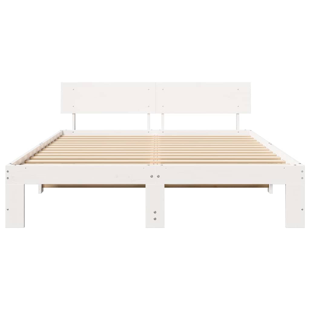 Struttura del letto Bianco 160 x 200 cm Pino massello | homemem39