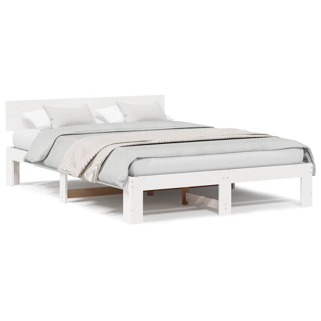 Struttura del letto Bianco 150 x 200 cm Legno massello di pino