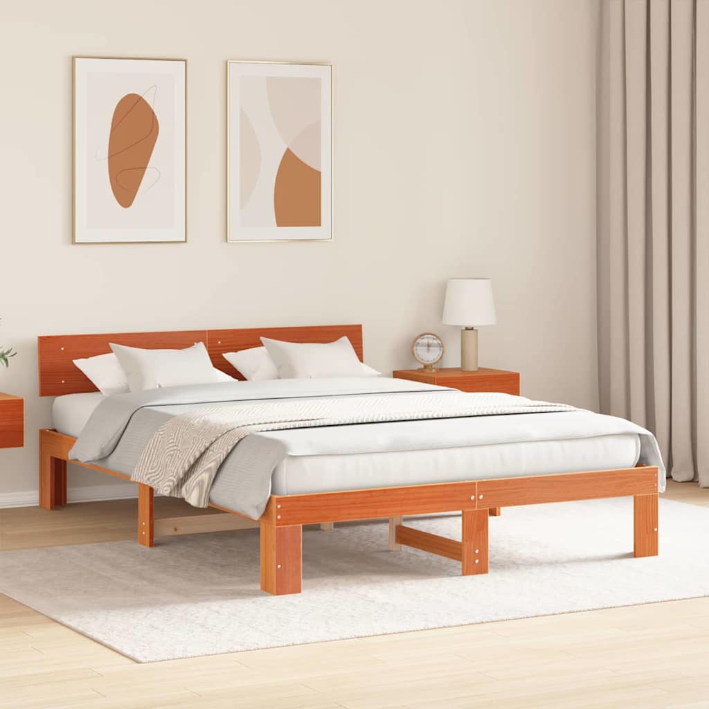 Struttura del letto Marrone cerato 150 x 200 cm Pino massello | homemem39