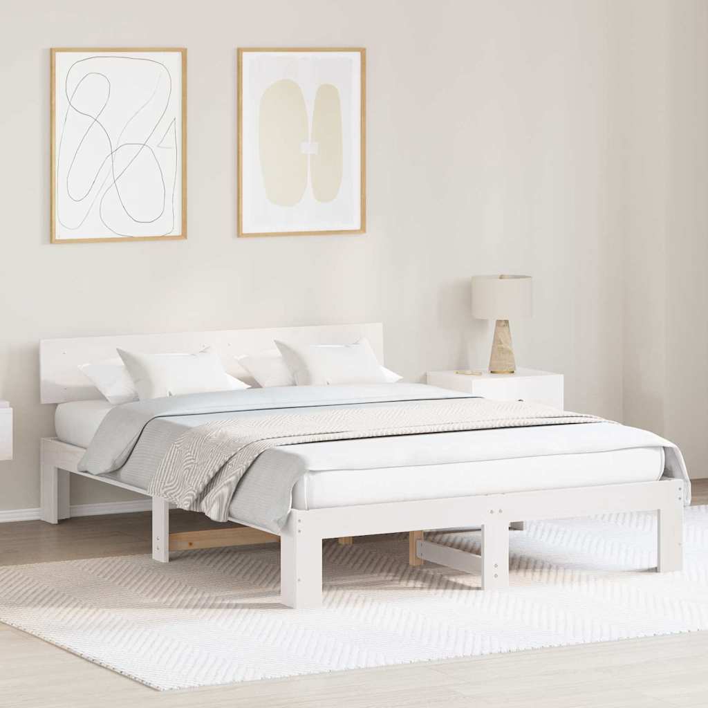 Struttura del letto Bianco 140 x 200 cm Pino massello | homemem39