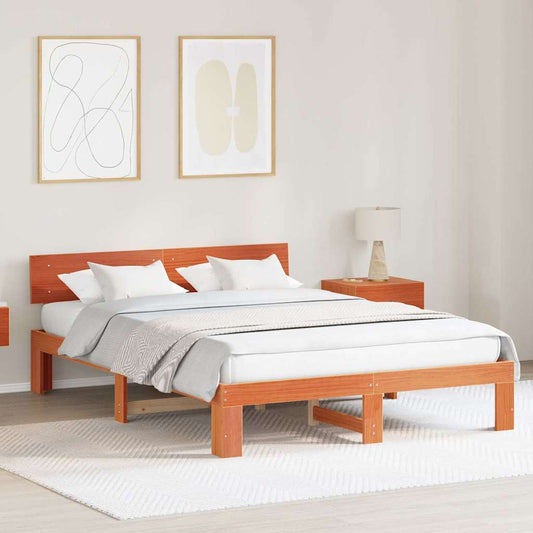 Struttura del letto Marrone cerato 140 x 200 cm Pino massello | homemem39
