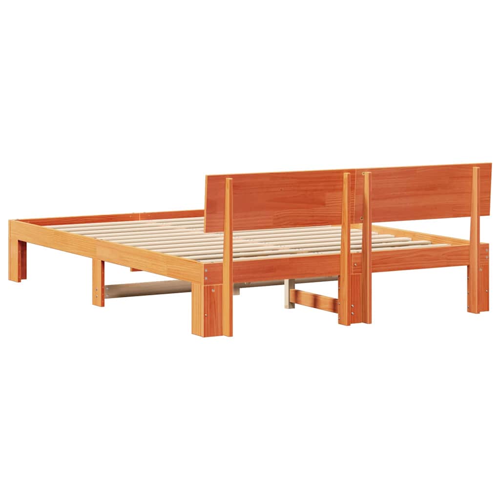 Struttura del letto Marrone cerato 140 x 200 cm Pino massello | homemem39