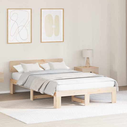 Struttura del letto Marrone 120 x 200 cm Legno massello di pino