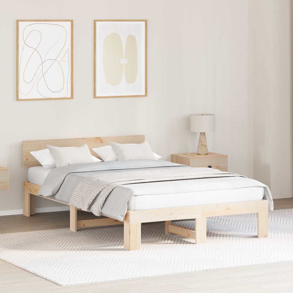 Struttura del letto Naturale 140 x 190 cm Pino massello | homemem39