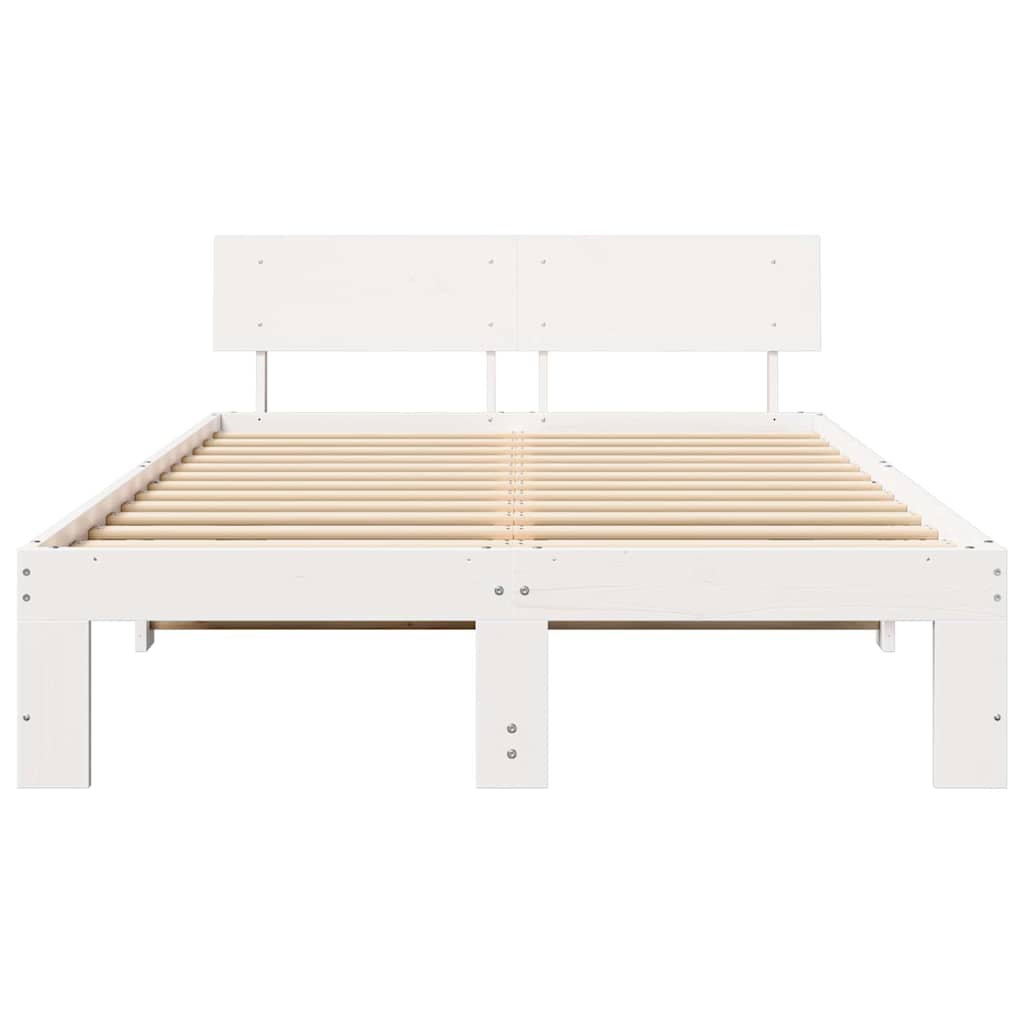Struttura del letto Bianco 140 x 190 cm Pino massello | homemem39