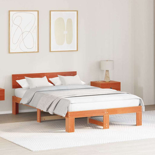 Struttura del letto Marrone 140 x 190 cm Legno massello di pino