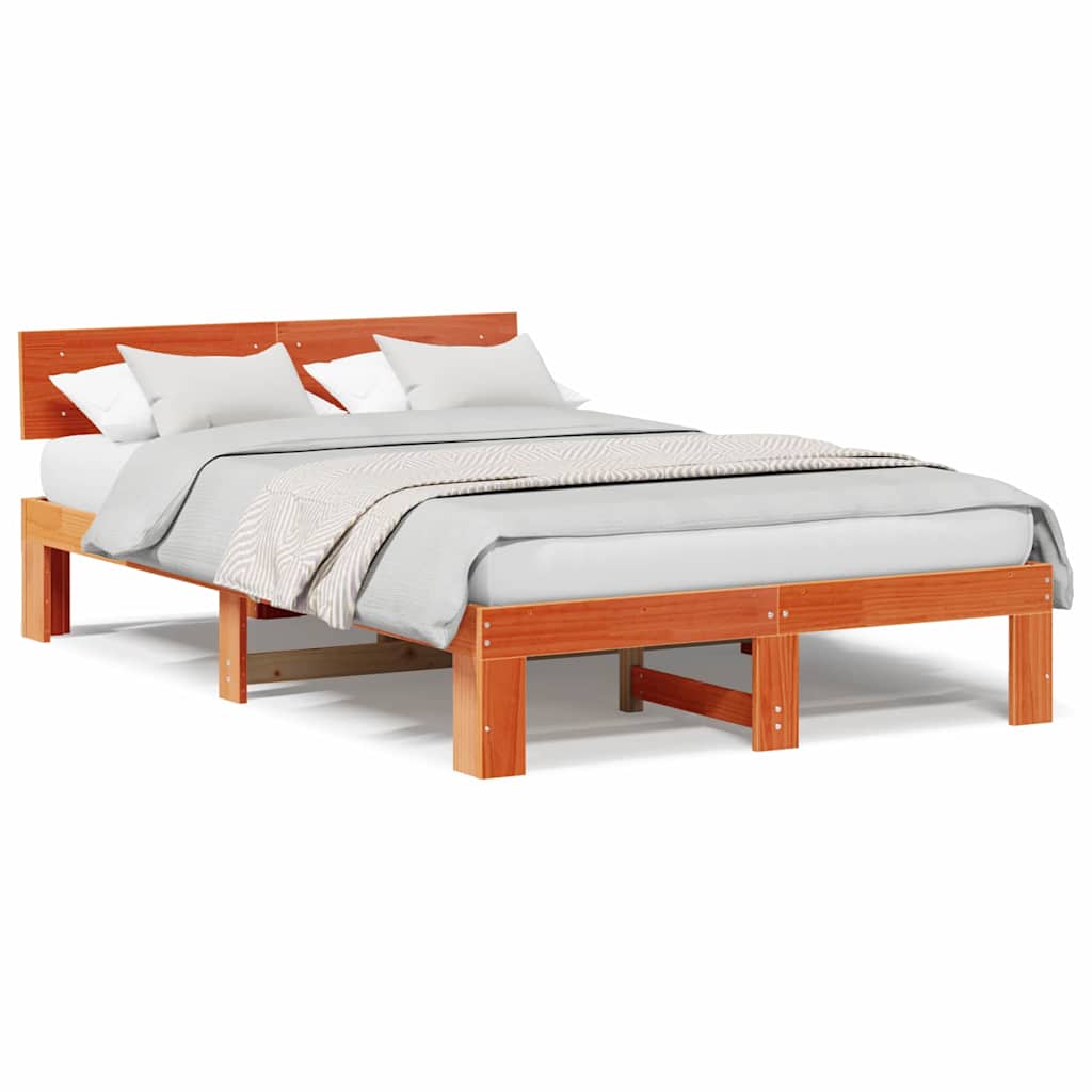 Struttura del letto Marrone 140 x 190 cm Legno massello di pino