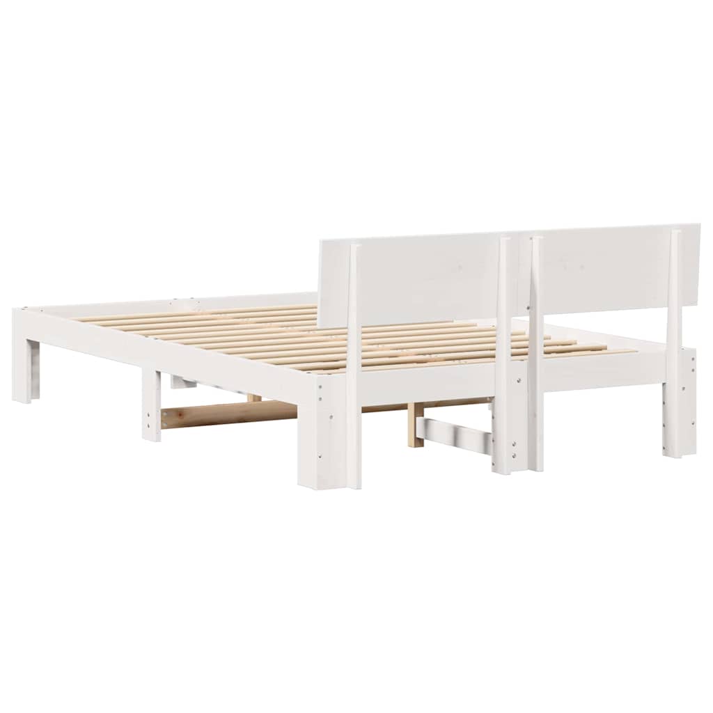 Struttura del letto Bianco 135 x 190 cm Pino massello | homemem39