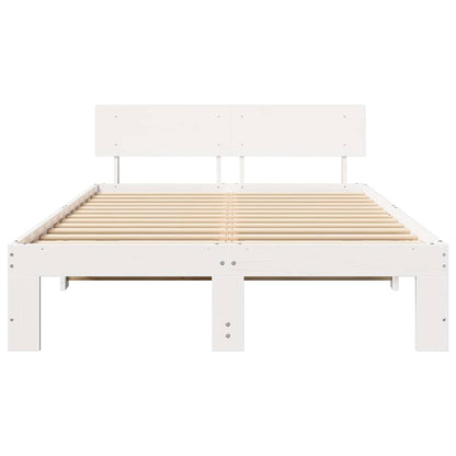 Struttura del letto Bianco 135 x 190 cm Pino massello | homemem39