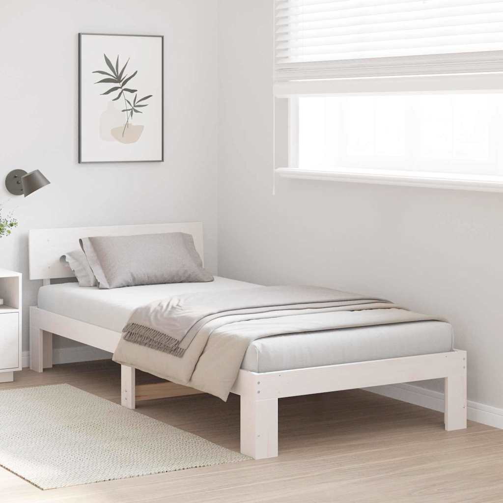 Struttura del letto Bianco 100 x 200 cm Pino massello | homemem39