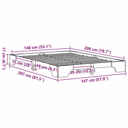 Struttura del letto Naturale 140 x 200 cm Pino massello