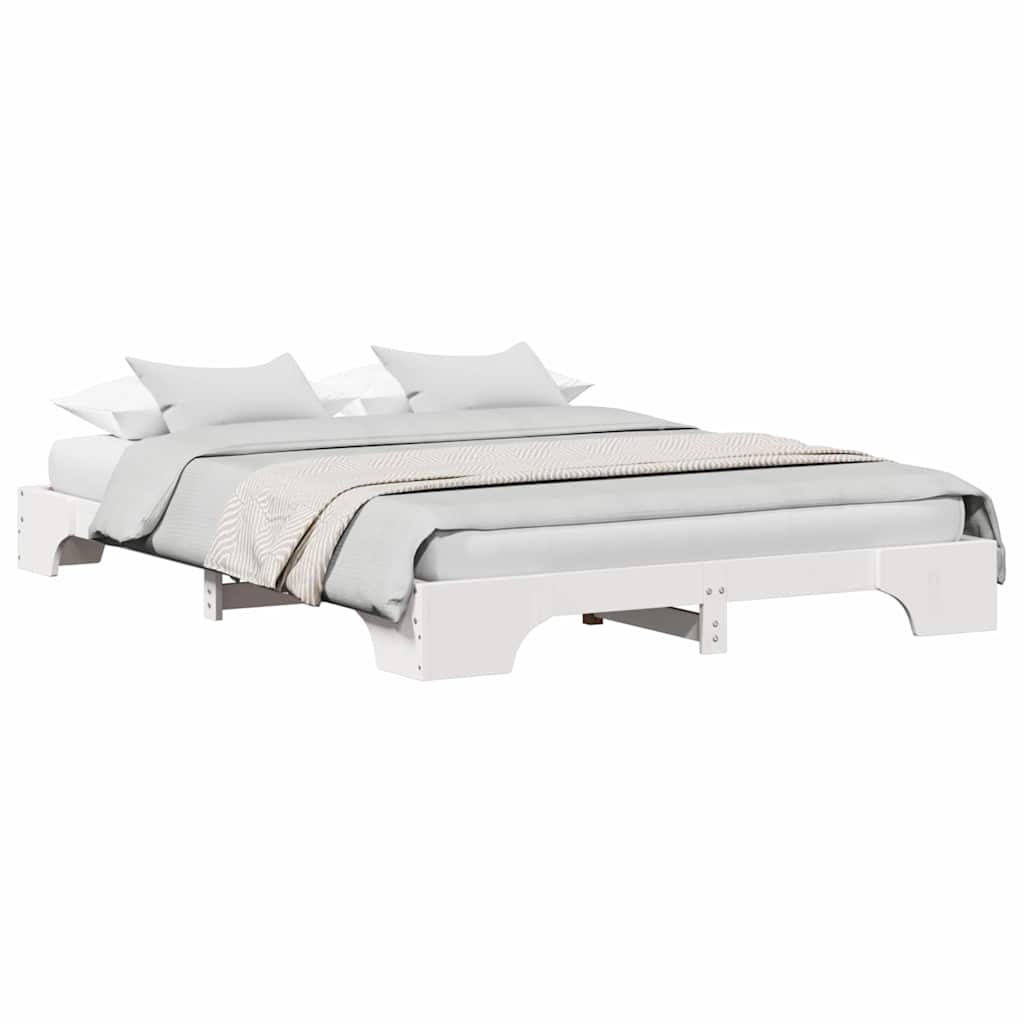 Struttura del letto Bianco 140 x 200 cm Pino massello