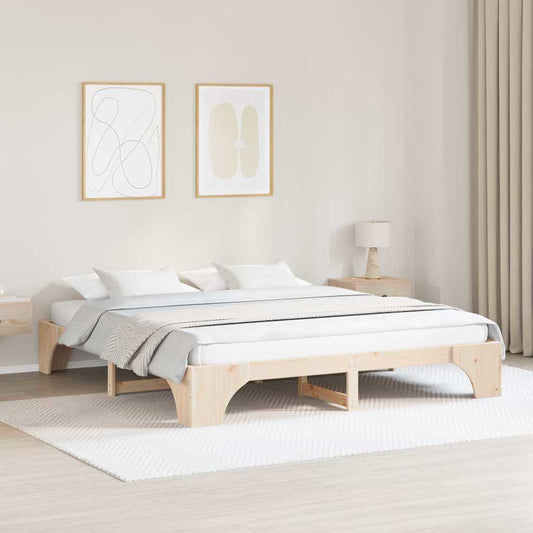 Struttura del letto Naturale 200 x 200 cm Pino massello | homemem39