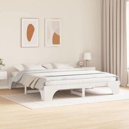 Struttura del letto Bianco 200 x 200 cm Pino massello | homemem39