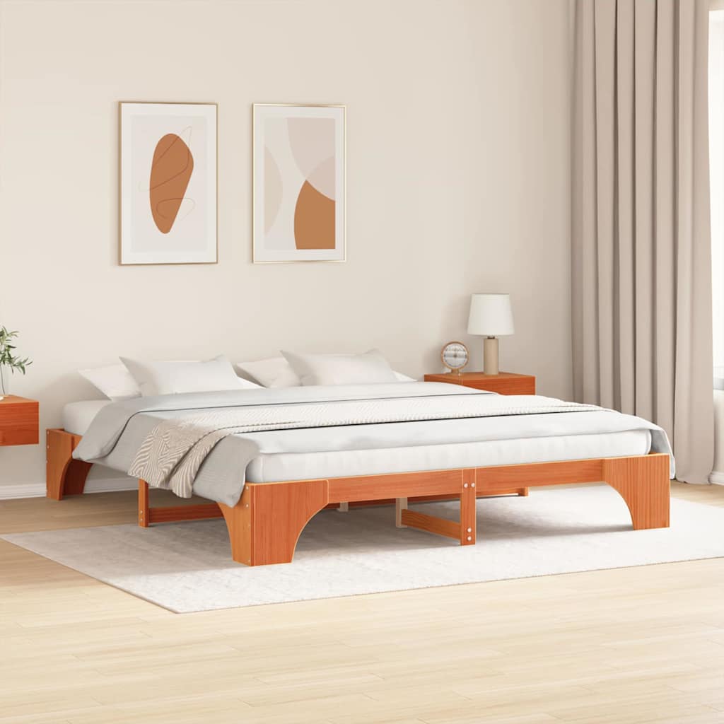 Struttura del letto Marrone cerato 180 x 200 cm Pino massello | homemem39