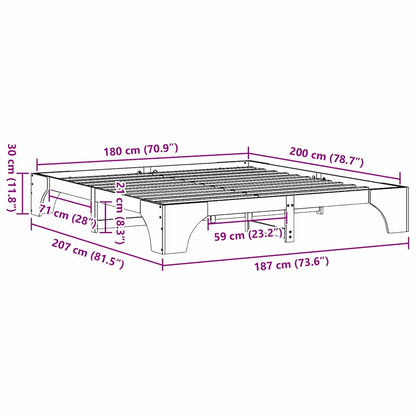 Struttura del letto Marrone cerato 180 x 200 cm Pino massello