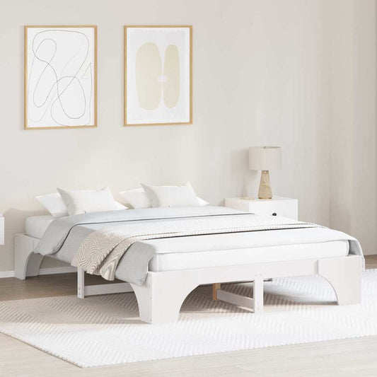 Struttura del letto Bianco 160 x 200 cm Pino massello | homemem39