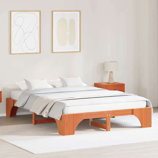 Struttura del letto Marrone cerato 150 x 200 cm Pino massello | homemem39