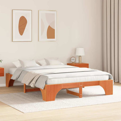 Struttura del letto Marrone cerato 140 x 200 cm Pino massello | homemem39