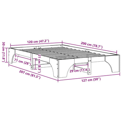 Struttura del letto Marrone cerato 120 x 200 cm Pino massello | homemem39