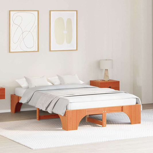 Struttura del letto Marrone cerato 140 x 190 cm Pino massello | homemem39