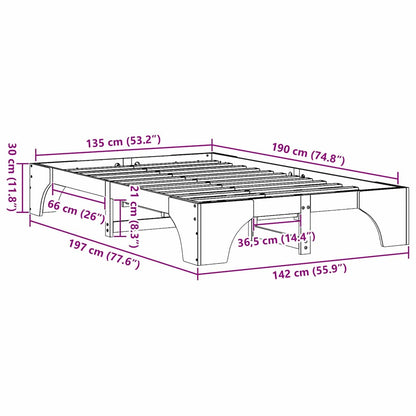 Struttura del letto Naturale 135 x 190 cm Pino massello